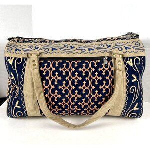 Vintage Addiction Hand Crafted Embroidered Suede X-Large Tote Bag 12"Hx19"Wx9"D